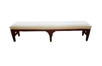 Long French 19th Century upholstered Bench -French Antiques - Lareg bench- Banquette- Rustic Furnitire -Primitive Furniture -Country House - Farmhouse Furniture -AD & PS Antiques