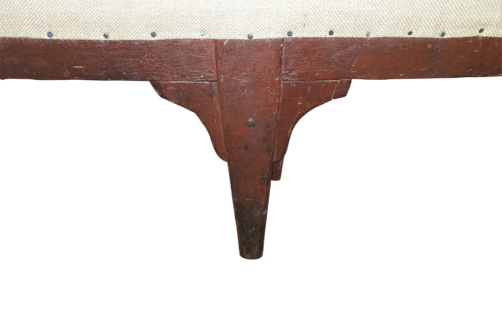 Long French 19th Century upholstered Bench -French Antiques - Lareg bench- Banquette- Rustic Furnitire -Primitive Furniture -Country House - Farmhouse Furniture -AD & PS Antiques