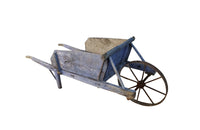 Large Antique French Wheelbarrow - Charette Bleu - Garden Antiques - French Antiques -AD & PS Antiques