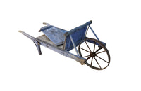 Large Antique French Wheelbarrow - Charette Bleu - Garden Antiques - French Antiques -AD & PS Antiques