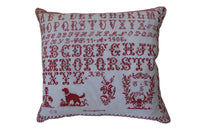 Swedish Sampler Cushion - Antique Textiles- Antique Cushions - Swedish Antiques - Swedish Antiques - Antique Samplers-AD & PS Antiques
