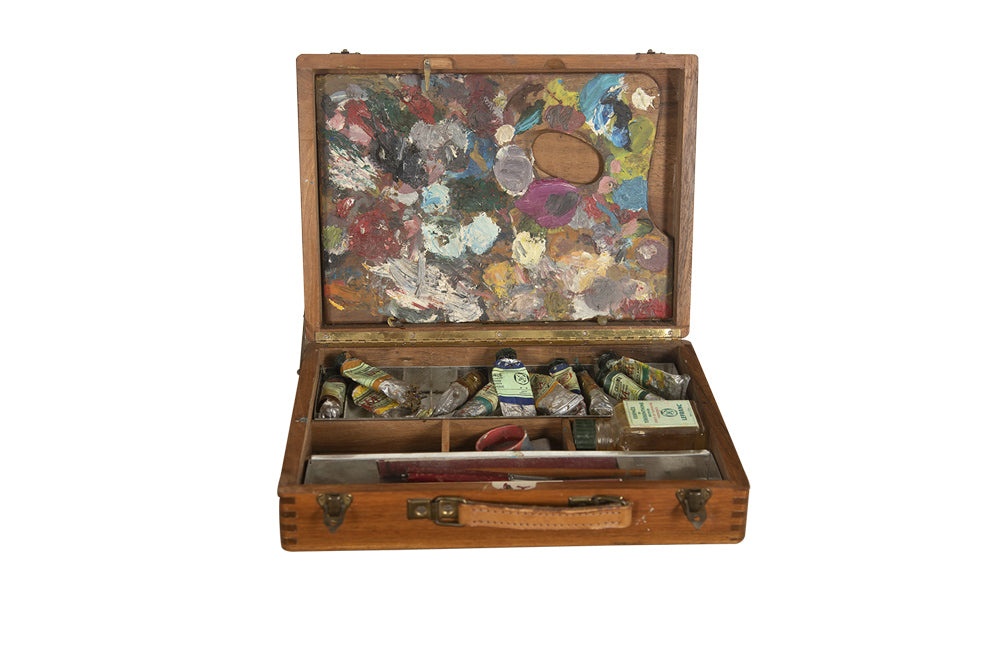 Vintage Artists Paint Box & Palette Set - French Antiques - Decorative Accessories - Artists Palette- Paint Box -AD & PS Antiques