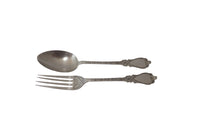 English Silver Hilliard & Thomason Spoon & Fork - English Antiques - Fine Dining Accessories - Decorative Antiques - Antique Silver - Antique Shops Tetbury - AD & PS Antiques