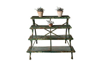 French 19th Century Arras Folding Iron Plant Stand - French Garden Antiques - Antique Plant Stand - Garden Antiques - French Antiques - Arras Garden Furniture - AD & PS Antiques