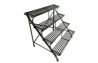 French 19th Century Arras Folding Iron Plant Stand - French Garden Antiques - Antique Plant Stand - Garden Antiques - French Antiques - Arras Garden Furniture - AD & PS Antiques