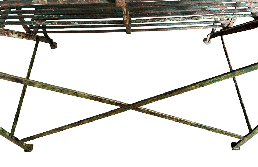 French 19th Century Arras Folding Iron Plant Stand - French Garden Antiques - Antique Plant Stand - Garden Antiques - French Antiques - Arras Garden Furniture - AD & PS Antiques