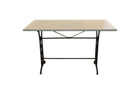 ART DECO BISTRO TABLE WITH TRAVERTINE TOP