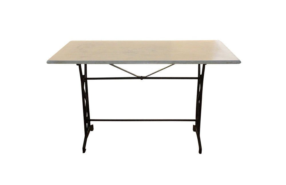 ART DECO BISTRO TABLE WITH TRAVERTINE TOP