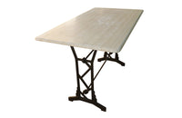 ART DECO BISTRO TABLE WITH TRAVERTINE TOP