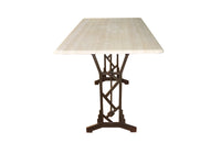 ART DECO BISTRO TABLE WITH TRAVERTINE TOP