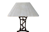 ART DECO BISTRO TABLE WITH TRAVERTINE TOP