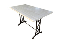 ART DECO BISTRO TABLE WITH TRAVERTINE TOP