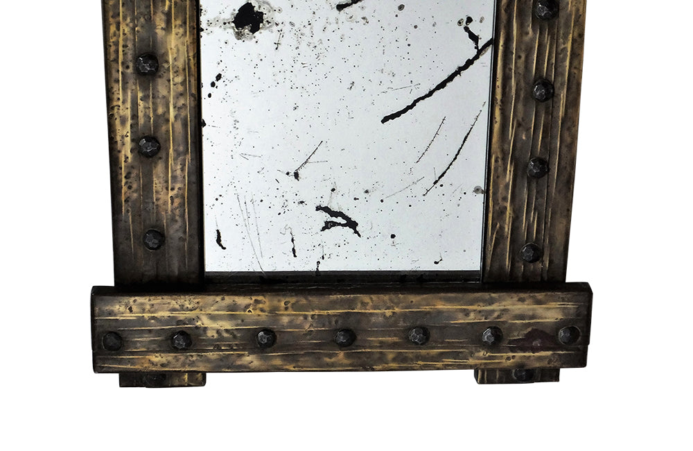 Brutalist Style Mirror – Mid Century Mirror - Mid Century Modern - Brass Mirror - Decorative Mirror - French Antiques - AD & PS Antiques