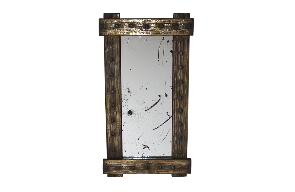 Brutalist Style Mirror – Mid Century Mirror - Mid Century Modern - Brass Mirror - Decorative Mirror - French Antiques - AD & PS Antiques