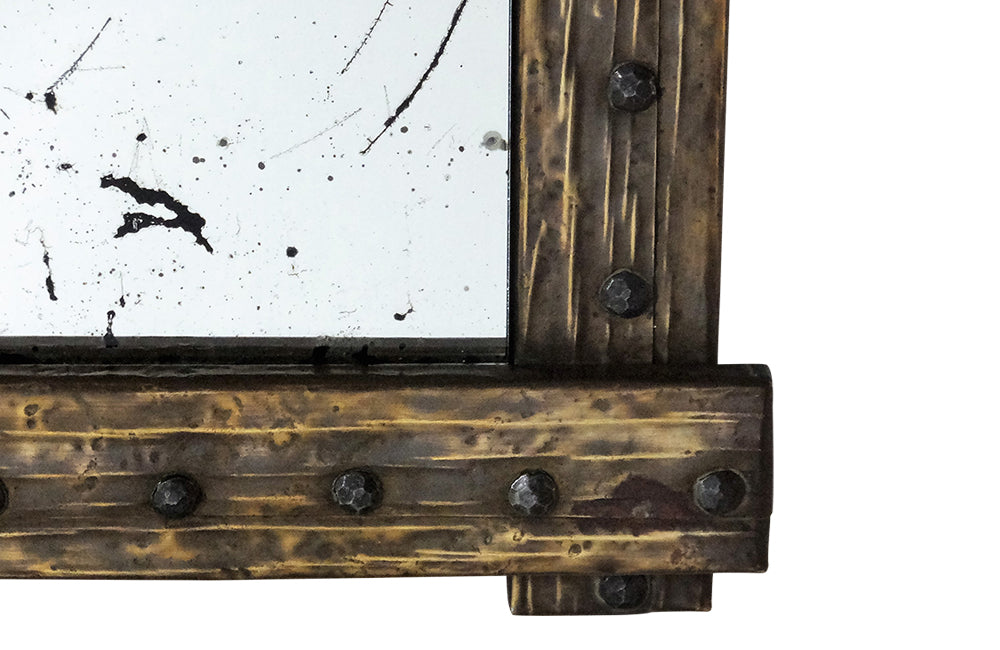 Brutalist Style Mirror – Mid Century Mirror - Mid Century Modern - Brass Mirror - Decorative Mirror - French Antiques - AD & PS Antiques