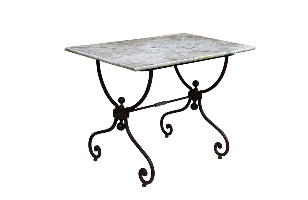 19th Century Patisserie Table- French Bistro Table-Butchers Table-French Garden Table-Antique Table-French Antiques-Garden Antiques-Console Tables-Side Tables-AD & PS Antiques
