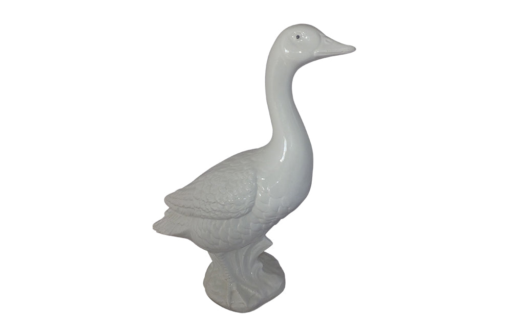 Large Swedish White Ceramic Goose-Ceramics-Swedish Decorative Accessories-Decorative Objects-Vintage Accessories-Animalia-AD & PS Antiques