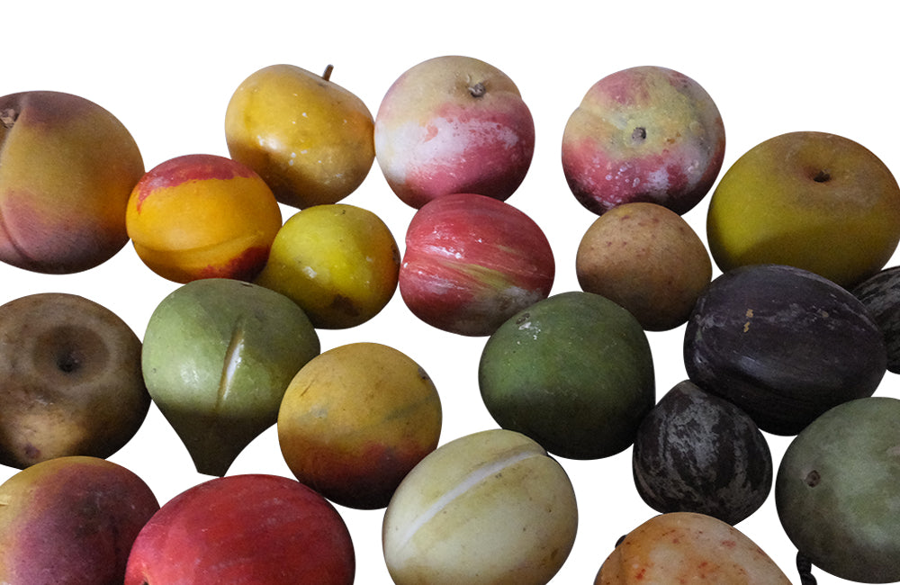 Collection of marble fruit-trompe l'oiel-decorative antiques-italian marble fruit-Italian Antiques-AD & PS Antiques