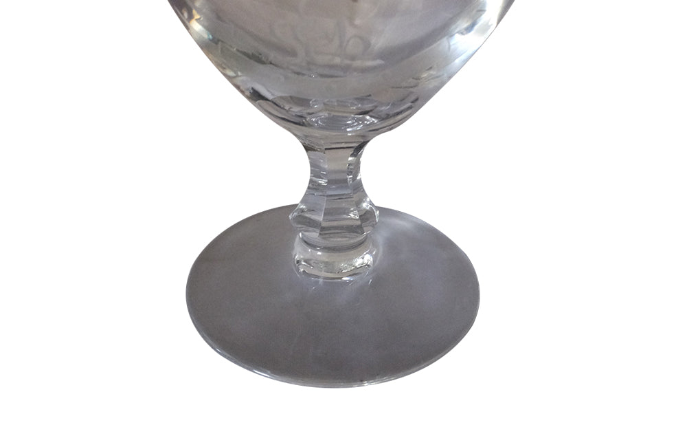 Grand Steeple Chase de Paris Crystal Wine Glass-Crystal Glass-Equestrian Antiques-French Vintage Glassware-Antique Glassware-Horse Rider-Decorative Accessories-Equestrian Gifts-AD & PS Antiques