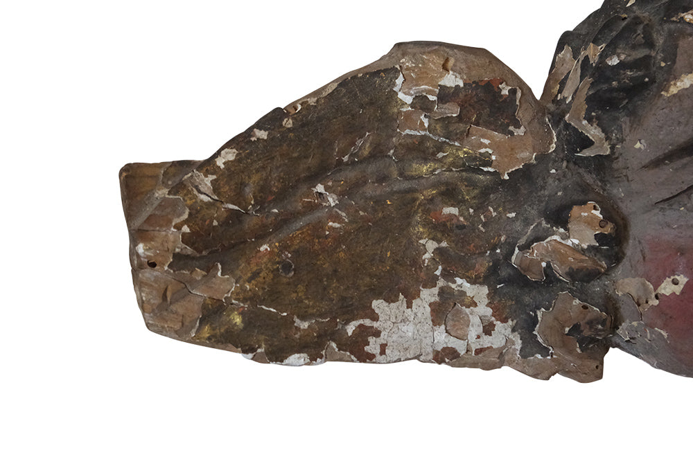 18TH CENTURY CARVED WINGED ANGEL HEAD