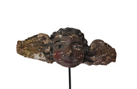 18TH CENTURY CARVED WINGED ANGEL HEAD