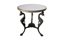 French Iron Gueridon Garden Table-Marble Top Cast Iron Garden Table-Griffin Base-French Garden Antiques-Garden Antiques-Garden Table-Centre Table-Gueridon Table-Tables-AD & PS Antiques