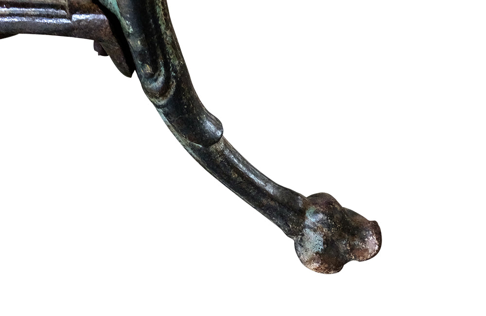 French Iron Gueridon Garden Table-Marble Top Cast Iron Garden Table-Griffin Base-French Garden Antiques-Garden Antiques-Garden Table-Centre Table-Gueridon Table-Tables-AD & PS Antiques