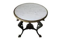 French Iron Gueridon Garden Table-Marble Top Cast Iron Garden Table-Griffin Base-French Garden Antiques-Garden Antiques-Garden Table-Centre Table-Gueridon Table-Tables-AD & PS Antiques