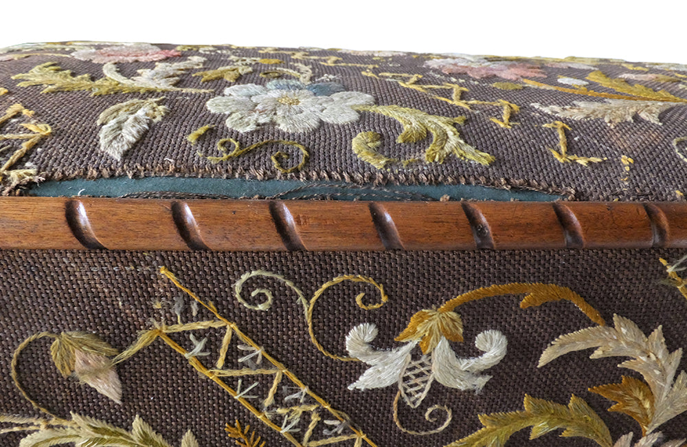 Crewel Work Coffer - Crewel Work Trunk – Trunks - Antique Trunk - French Antiques - Storage Antiques - AD & PS Antiques