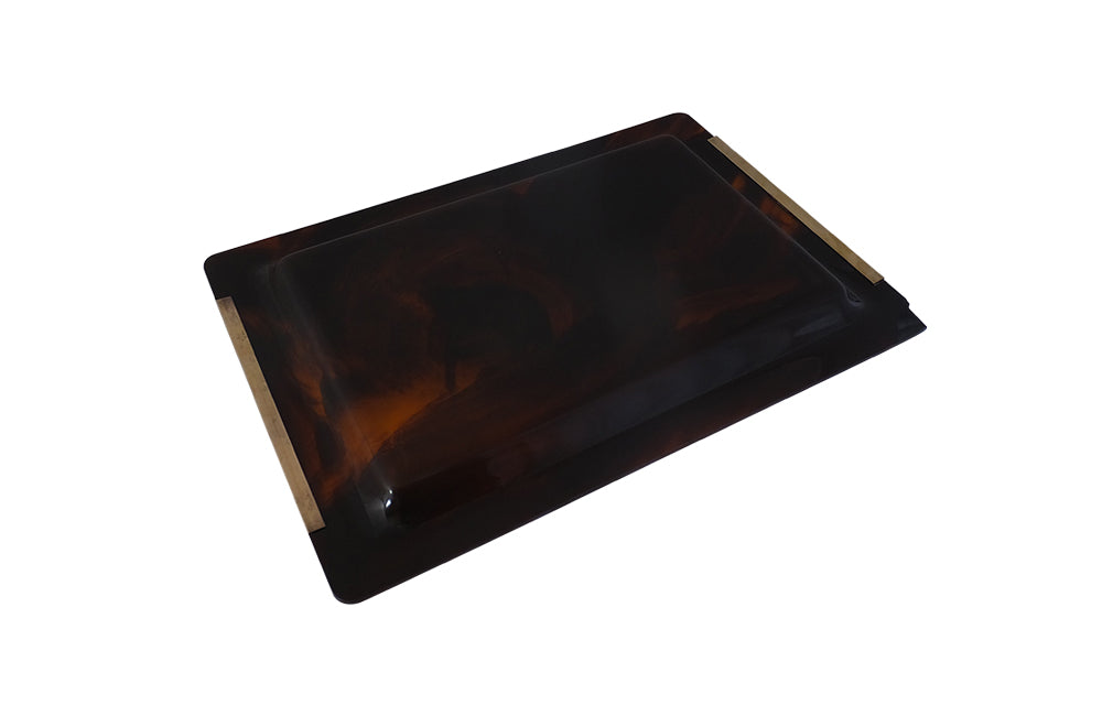 Dior Home Style Faux Tortoiseshell Lucite Tray-Cocktail Tray-Mid Century Modern Accessories-Dior Home Style-Decorative Accessories-Wine & Food Related-French Vintage -AD & PS Antiques