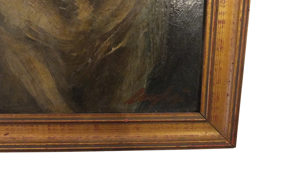 Signed Oil Painting Of A Pair Of French Pugg Dogs - Dog Painting - OIl on Canvas - Pet Portrait - Wall Art- French Antiques- Decorative Accessories - Painting- AD & PS Antiques