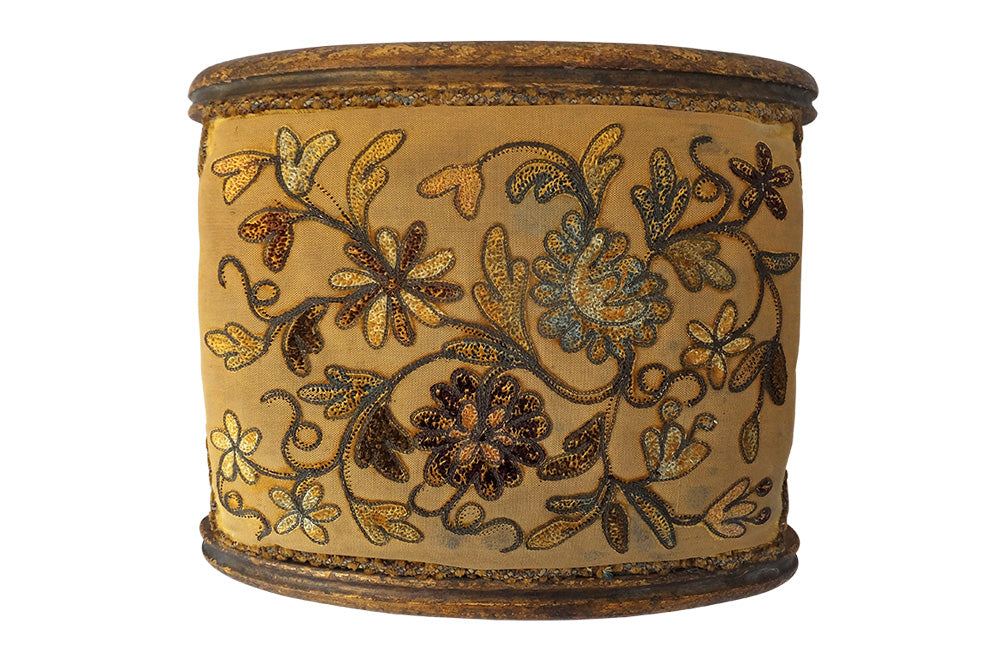 French Antique Embroidered Giltwood Footstool-Antique Footstool-Stools-French Antiques-Antique Textiles-Antique Embroidery-AD & PS Antiques