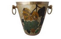 Vintage Enamel & Brass Champagne Bucket-Decorative Accessories-Wine Cooler-Ice Bucket-French Antiques-Mid Century Modern-AD & PS Antiques