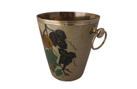 Vintage Enamel & Brass Champagne Bucket-Decorative Accessories-Wine Cooler-Ice Bucket-French Antiques-Mid Century Modern-AD & PS Antiques