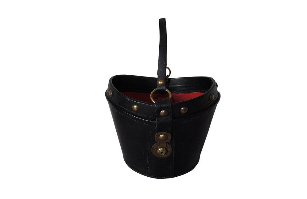 English Leather Waste Paper Basket-English Leather Magazine Holder-Decorative Accessories-Office Accessories-Vintage Accessories-Mid Century Modern-AD & PS Antiques