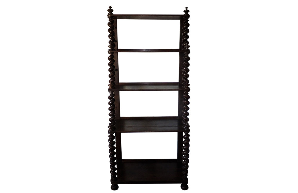 Barley Twist Waterfall Shelves - Antique Shelves - Oak Shelves - French Antique Furniture - Decorative Antique Furniture - AD & PS Antiques