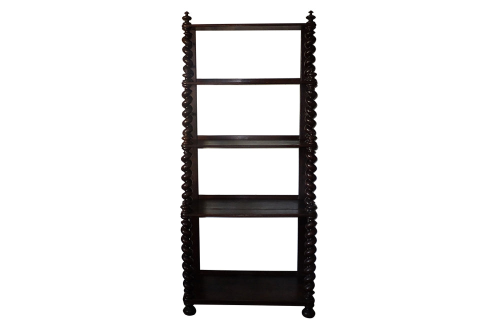 Barley Twist Waterfall Shelves - Antique Shelves - Oak Shelves - French Antique Furniture - Decorative Antique Furniture - AD & PS Antiques
