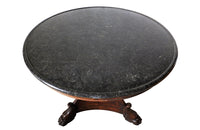 French Charles X Mahogany Gueridon with Marble Top-Antique Gueridon-19th Century Centre Table-Lions Paw Feet-French Antiques-Antique Tables-Tables-AD & PS Antiques