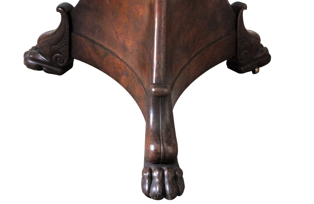 French Charles X Mahogany Gueridon with Marble Top-Antique Gueridon-19th Century Centre Table-Lions Paw Feet-French Antiques-Antique Tables-Tables-AD & PS Antiques