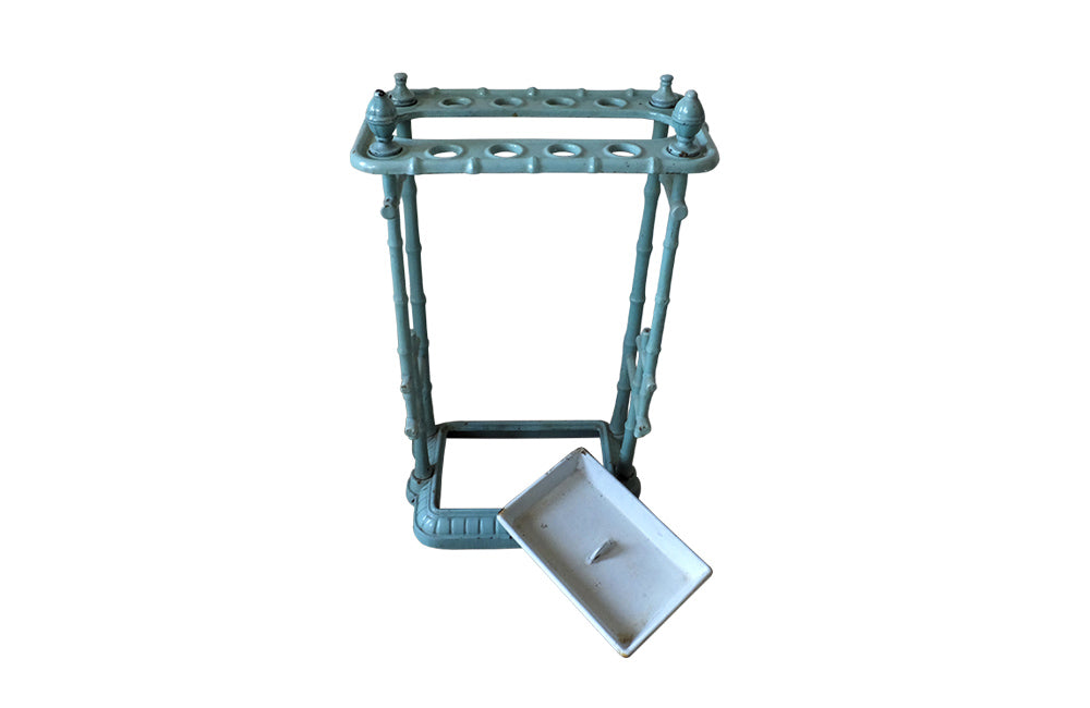 Enamelled Iron Umbrella & Stick Stand - Antique Umbrella Stand - French Antiques - Decorative Antique Furniture - AD & PS Antiques