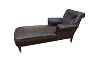 English 19th Century Buttoned Daybed - Antique Daybed - English Antique Daybed – Daybed - Leather Daybed - AD & PS Antiques