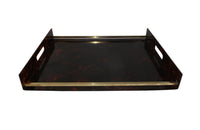 Maison Mercer Faux Tortoiseshell Lucite Tray- Lucite & Brass Tray-Cocktail Tray-Vintage Accessories-Decorative Accessories-Mid Century Modern-French Antiques-AD & PS Antiques