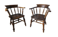 Set of Four Smokers Bows-Smokers Bows-Elm & Beech Armchairs-English Antiques-Armchairs-Dining Chairs-Captains Chairs-AD & PS Antiques