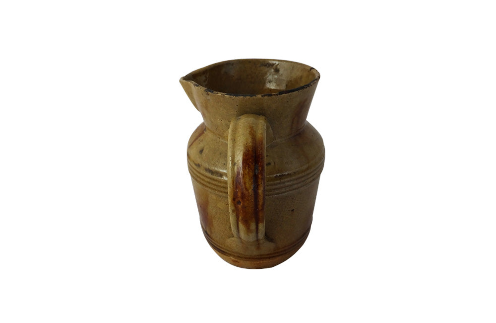 Antique Glazed French Pottery Milk Jug-Antique Ceramics-Ceramics-French Antique pottery-Decorative Accessories-French Antiques-AD & PS Antiques