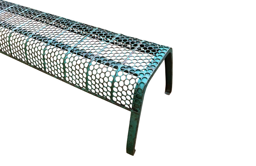 Large French Iron Garden Bench -Garden Antiques - French Antiques - AD & PS Antiques