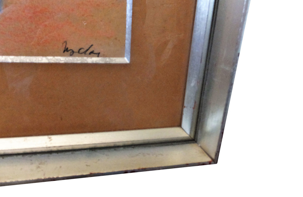 SIGNED GOUACHE FRENCH RIVIERA BEACH SCENE