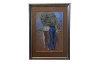 SIGNED GOUACHE FRENCH RIVIERA BEACH SCENE