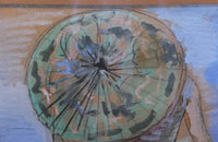 SIGNED GOUACHE FRENCH RIVIERA BEACH SCENE