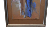 SIGNED GOUACHE FRENCH RIVIERA BEACH SCENE