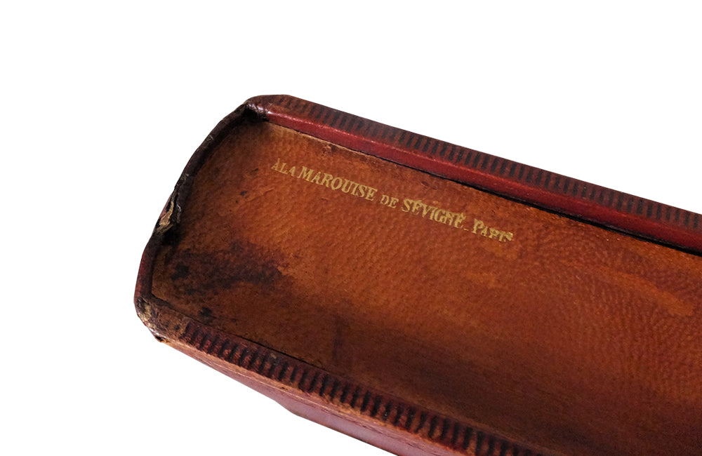 Leather Faux Book Box-Decorative Accessories-Leather Book Box-French Antiques-Storage Box-Leather Book File-AD & PS Antiques